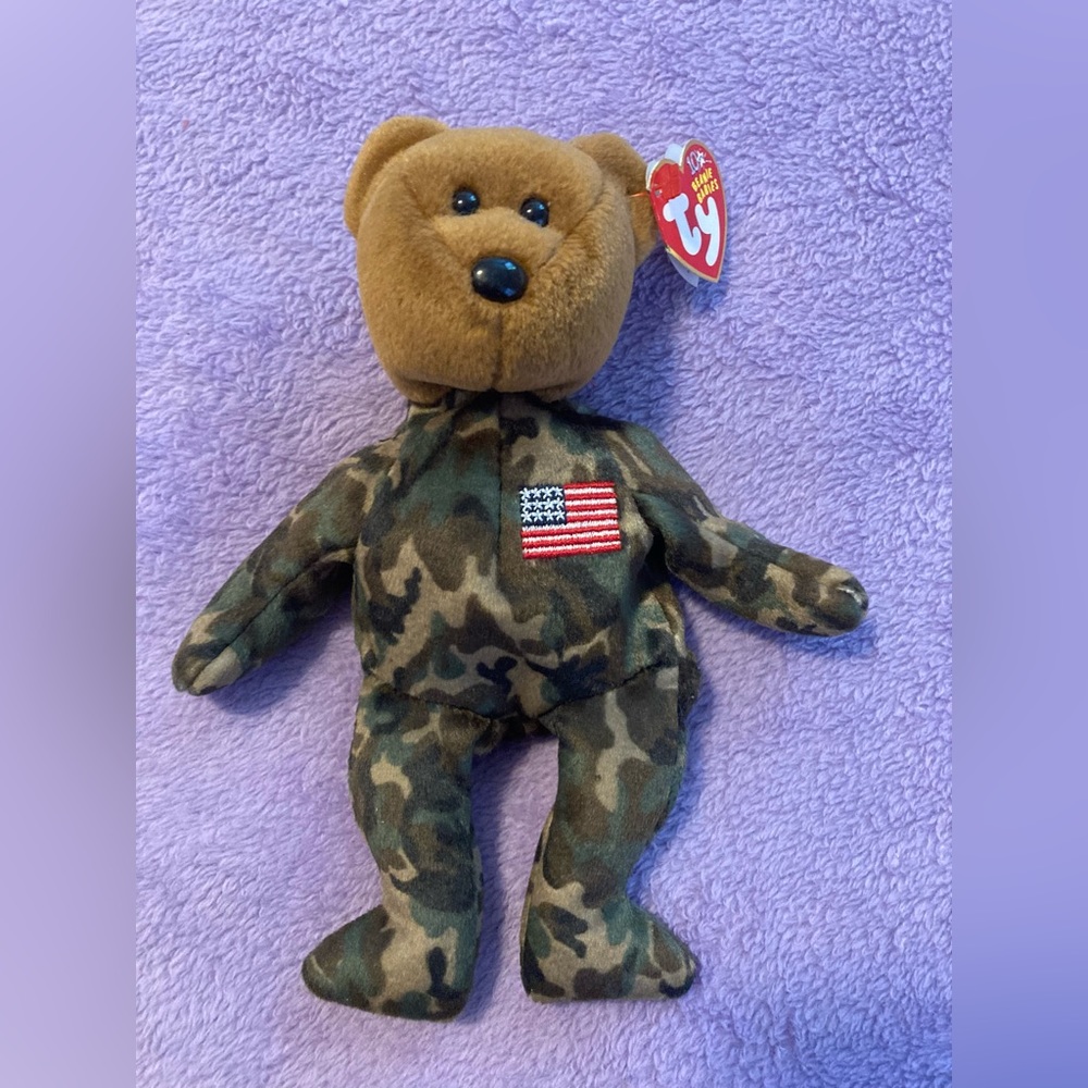 TY BEANIE BABY Military Bear WITH TAGS